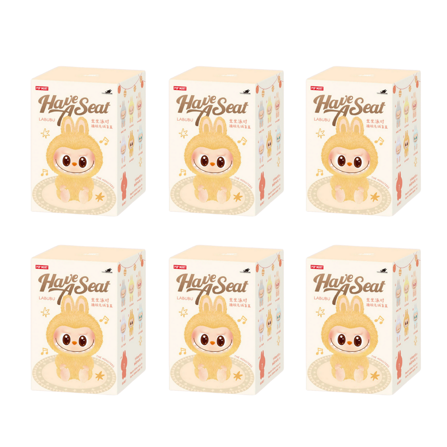 Labubu Doll – Premium Quality Collectible (Have a Seat) Blind Box (Pack of 6)