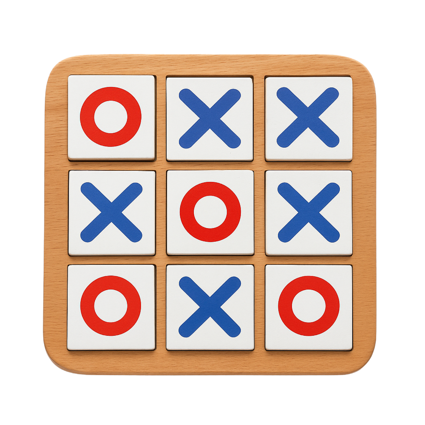 Wooden Tic Tac Toe Board Game for Kids, Ages 4+, 2 Players, Classic Strategy Game