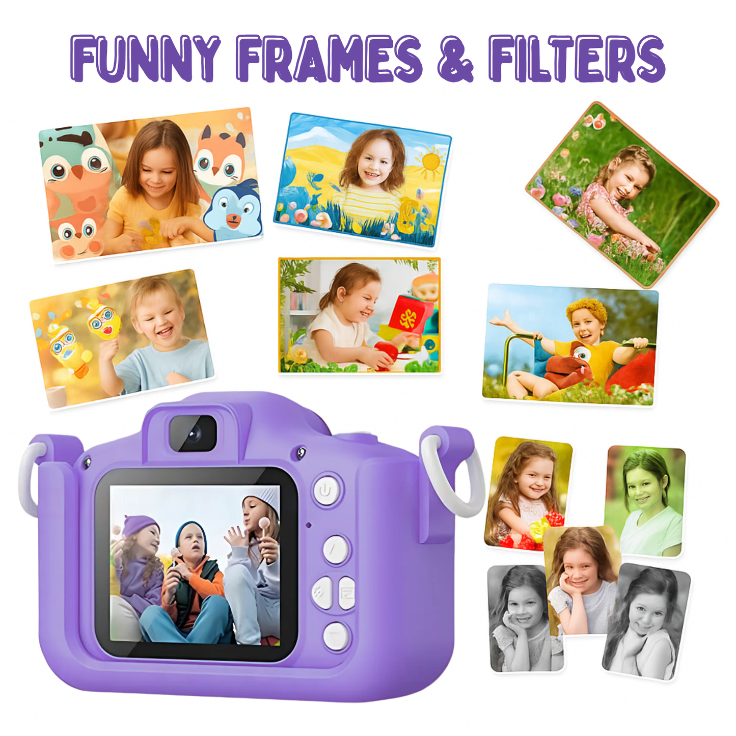 Unicorn 48MP Kids Camera with Video Recorder | For Boys & Girls | Purple & Pink