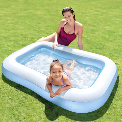 Inflatable 5.5ft Rectangular Pool for Summers with Air Pump
