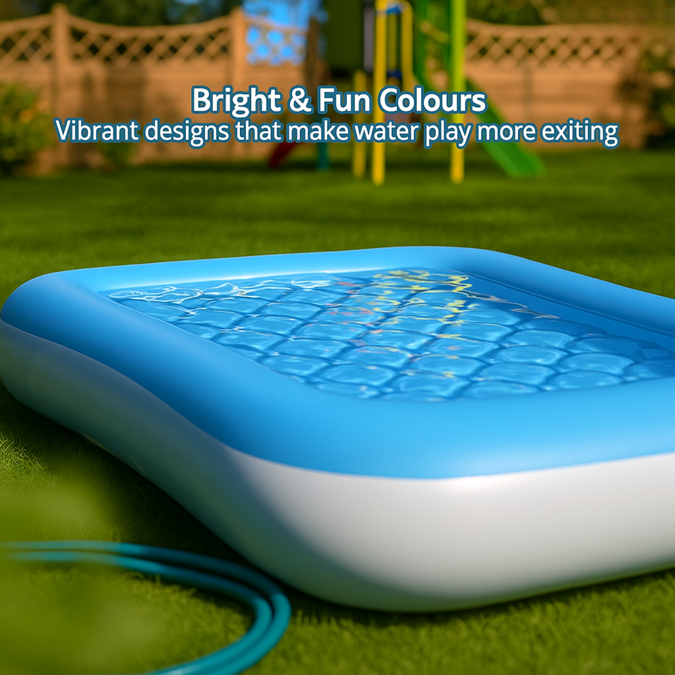 Inflatable 5.5ft Rectangular Pool for Summers with Air Pump