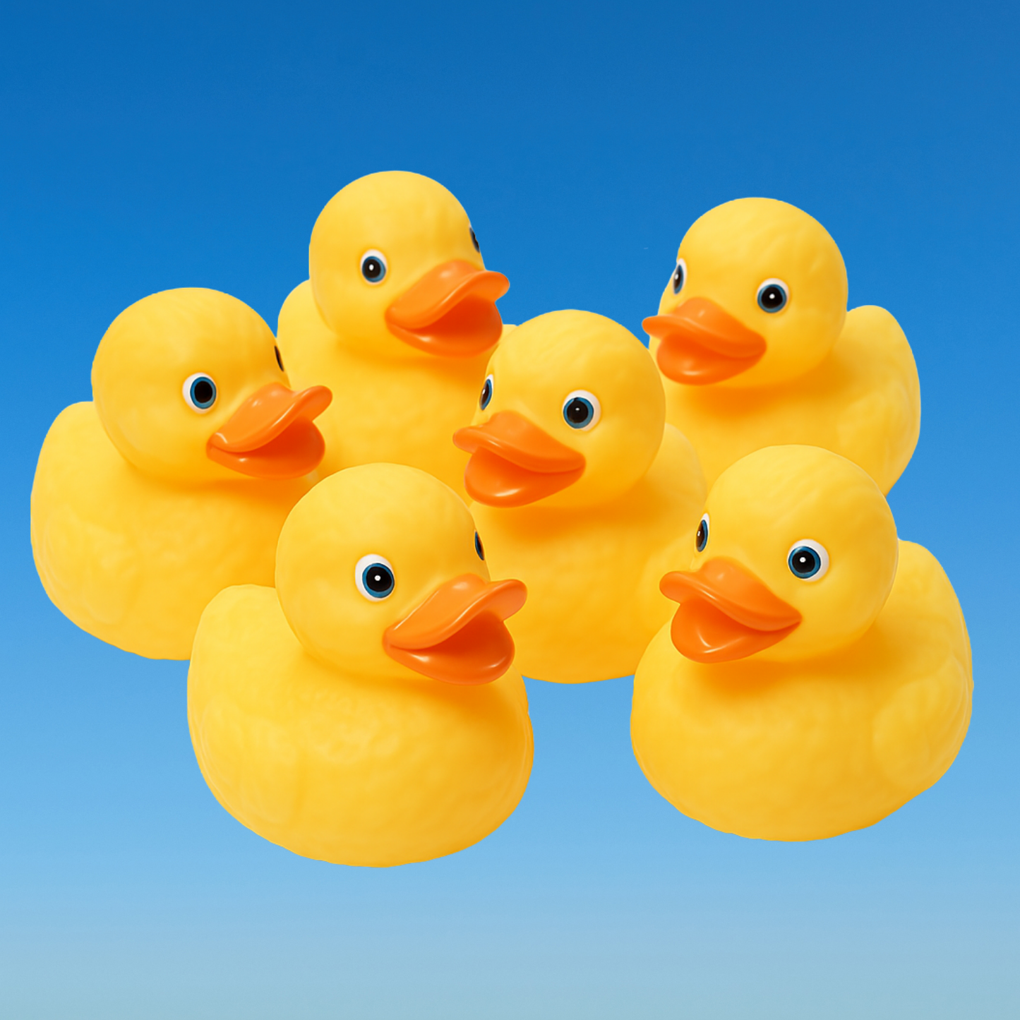 Set of 6 Classic Yellow Rubber Ducks, Floating Bath Time Fun | Baby Bath Toys