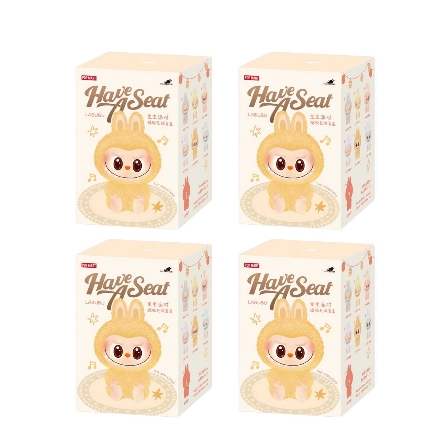 Labubu Doll – Premium Quality Collectible (Have a Seat) Blind Box (Pack of 4)