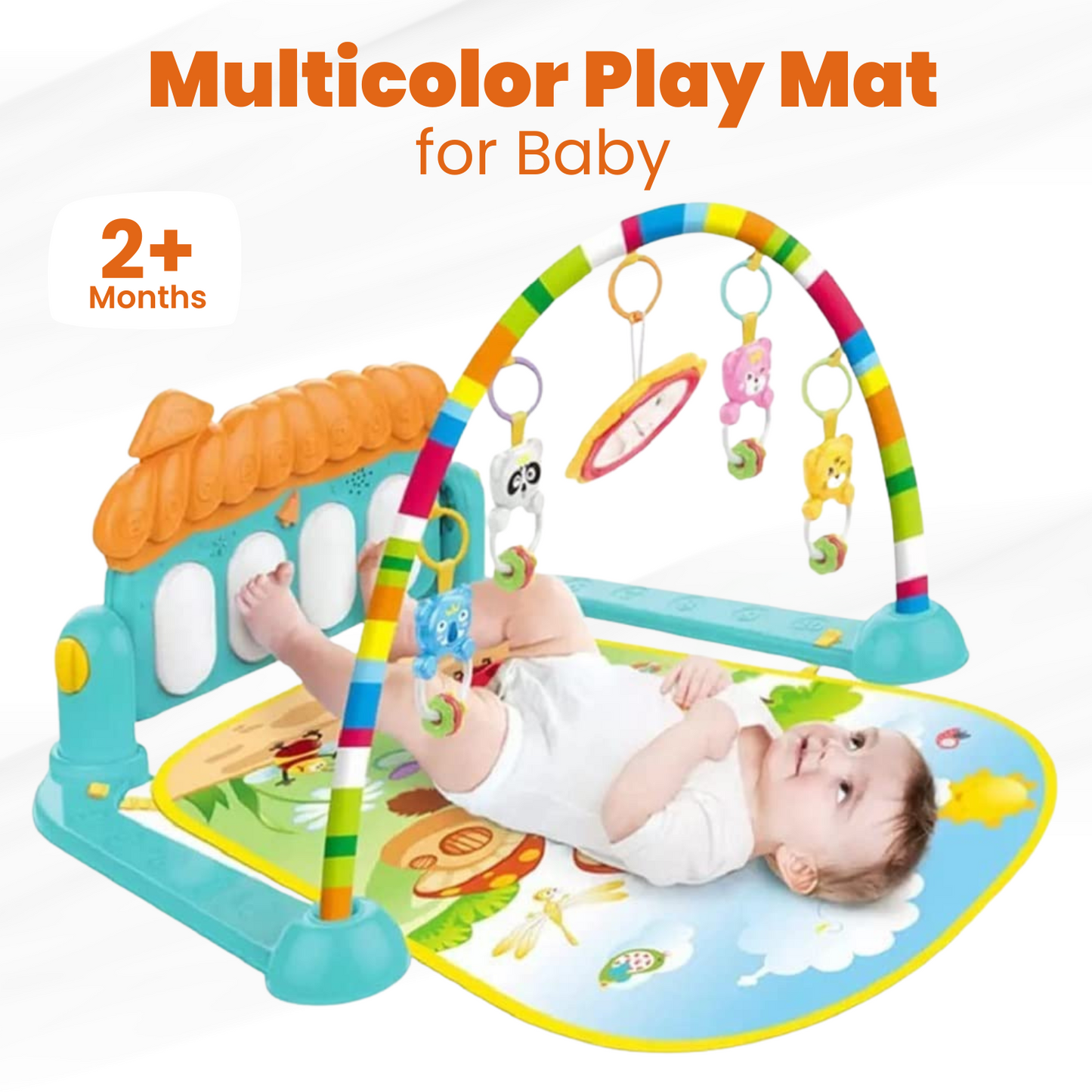 Interactive Baby Play Mat, Hanging Toys & Soft Mat with (Light & Sound)