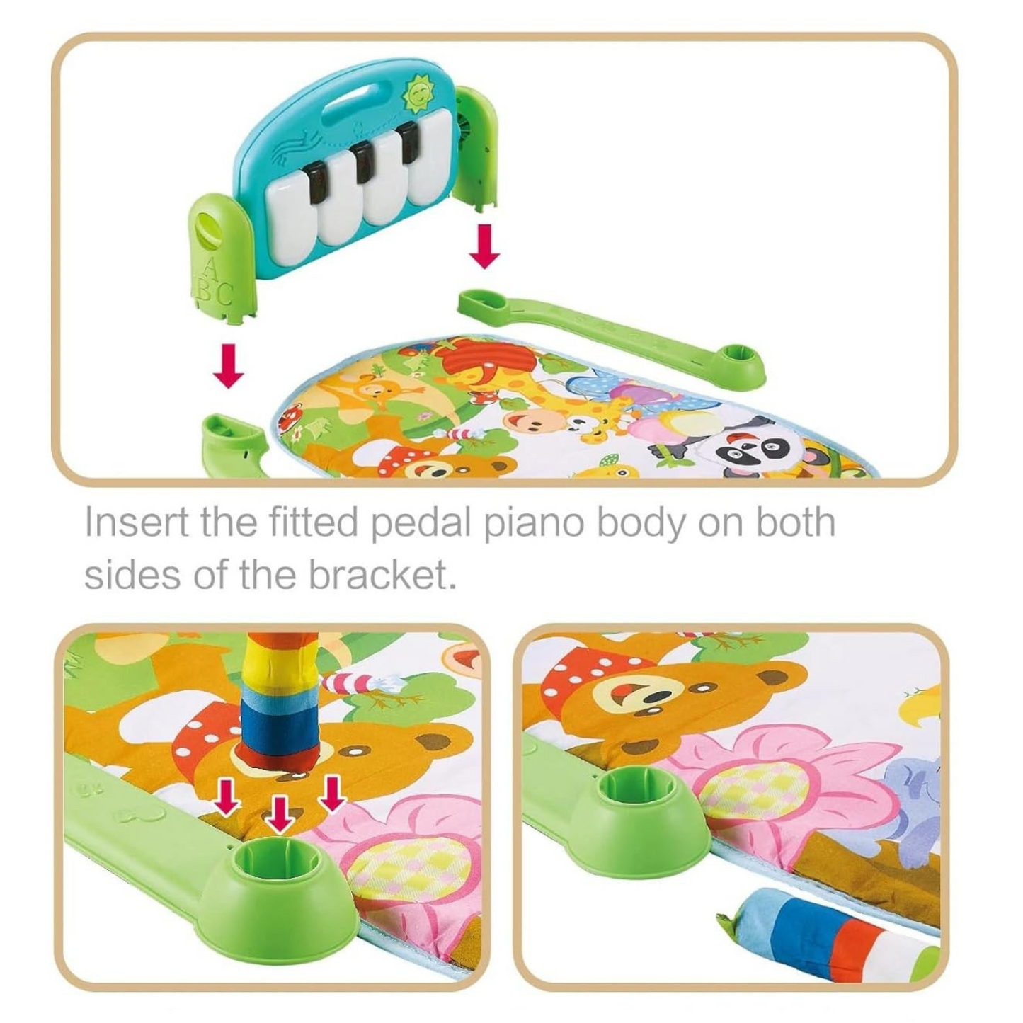 Interactive Baby Play Mat, Hanging Toys & Soft Mat with (Light & Sound)