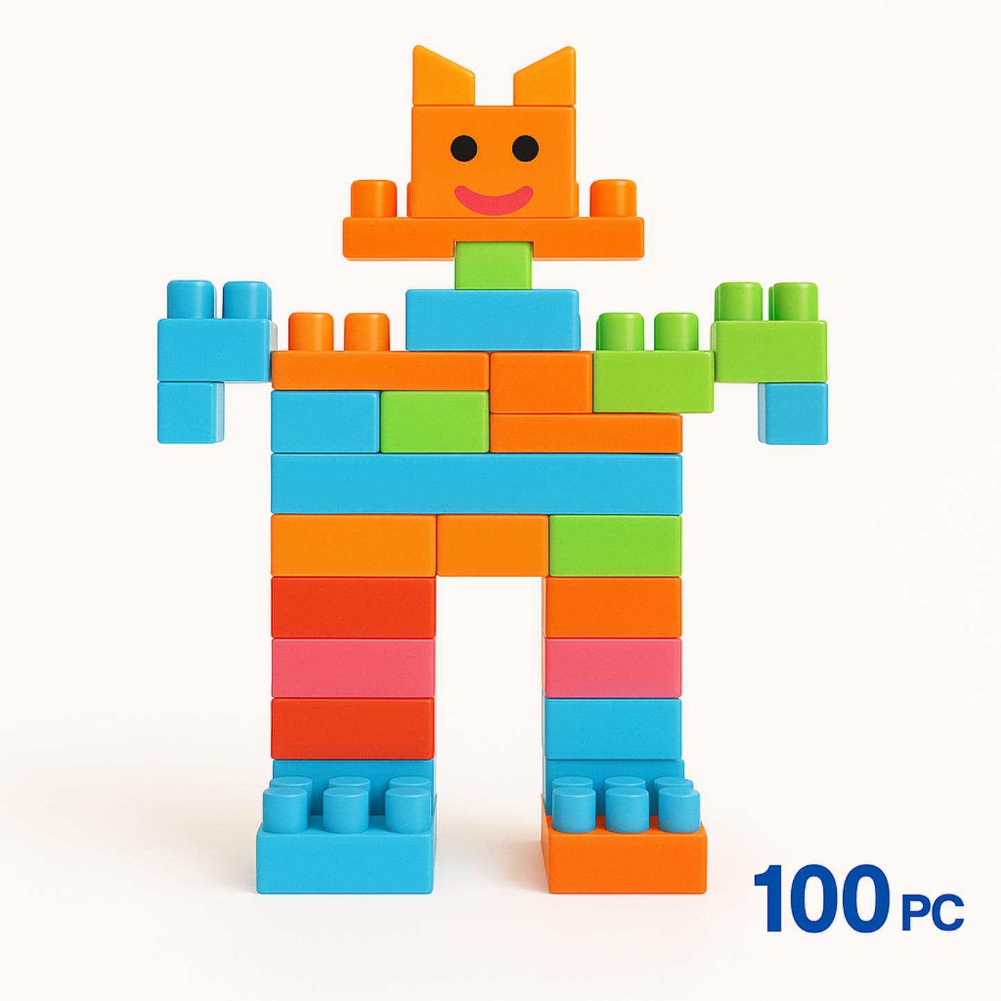 Building Blocks Set for Kids, 100 Pieces with Carry Case, Toys with Model Book
