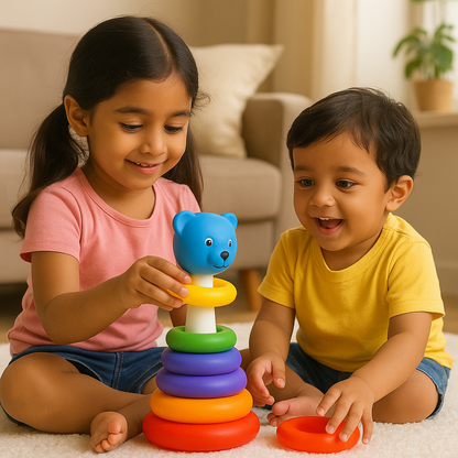 Skill up Kids Rainbow Stacking Rings | Stacking Toy for Kids | 6 Colourful Rings