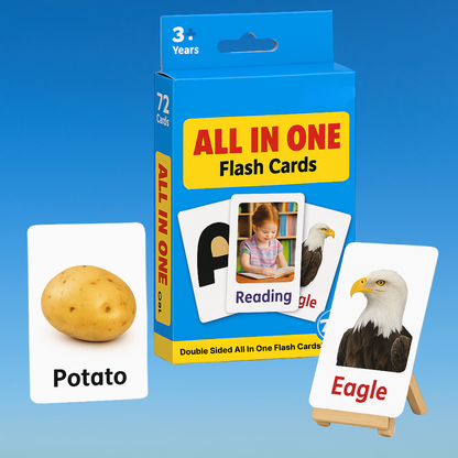 All in One Flash Cards for Kids | 72 Double-Sided Educational Cards