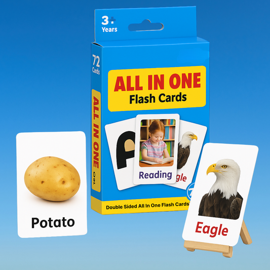 All in One Flash Cards for Kids | 72 Double-Sided Educational Cards